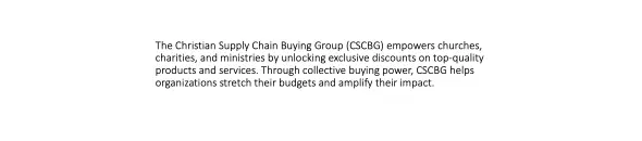 Christian Supply Chain Buying Group (UK) Ltd
