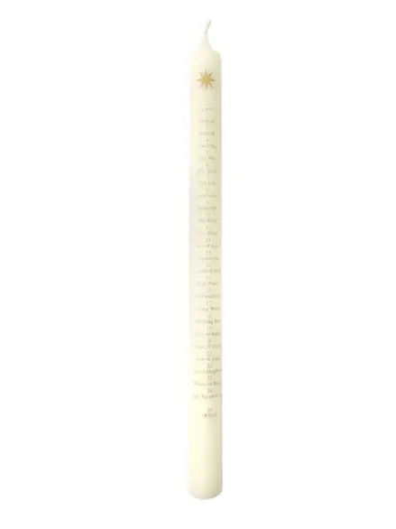 Advent Candle - Names of Jesus *Star* (Ivory)
