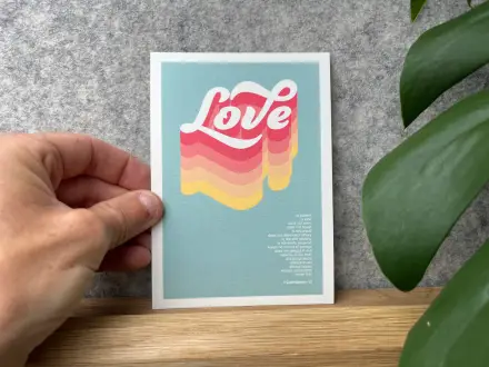 Love is (1 Cor 13:4) Postcard 10 Pack