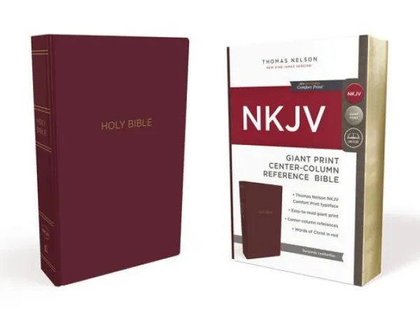 NKJV Reference Bible Burgundy CEN Giant Print