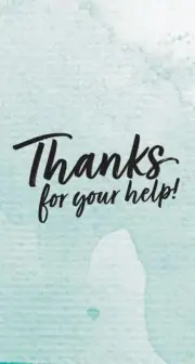 Thanks For Your Help