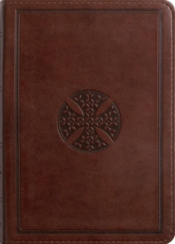 ESV Large Print Compact Bible (Red Letter, TruTone, Brown, Mosaic Cross Design)