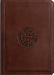 ESV Large Print Compact Bible (Red Letter, TruTone, Brown, Mosaic Cross Design)